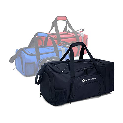 Sportastisch Sporttasche „Sporty Bag“ mit Schuhfach, Flaschennetz und Schultergurt | SCHWARZ | 54L Reisetasche fürs Fitnessstudio, Fußball oder Urlaub | Bis zu 3 Jahre Garantie²