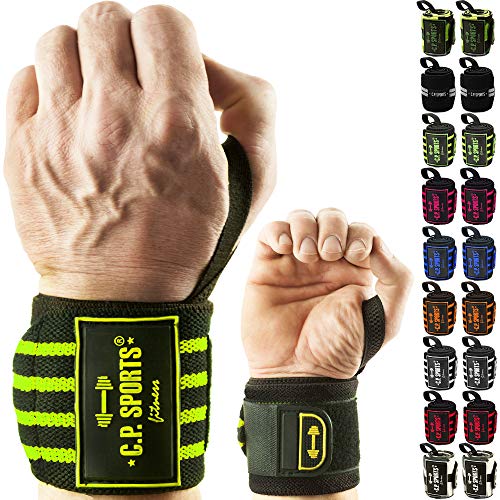 C.P. Sports Handgelenk Bandagen Fitness DAS ORIGINAL, Bänder, Bandagen Bodybuilding, Handgelenkbandage, Crossfit, Kraftsports, Männer, Frauen, 2 Jahre Gewährleistung (Camouflage-Weiß)