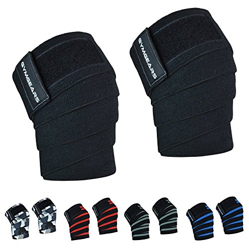 GYMGEARS Kniebandage 2er Set mit Klettverschluss Knee Wraps 200cm Knie Bandagen für