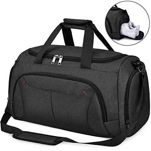 NUBILY Sporttasche Herren Reisetasche Weekender mit Schuhfach Große Wasserdicht Fitnesstasche Trainingstasche Gym Sport Tasche Handgepäck für Männer und Frauen 40L Schwarz 商品编码: 746125044375