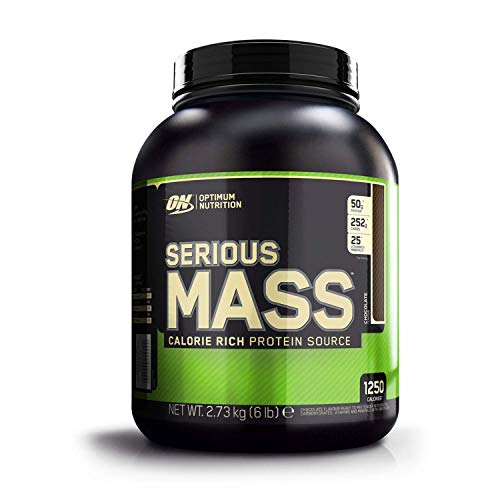 Optimum Nutrition ON Serious Mass Hochkalorisches Weight Gainer Protein Pulver mit Kohlenhydrate, Whey Protein, Vitaminen, Kreatin und Glutamin, Chocolate, 8 Portionen, 2.73kg