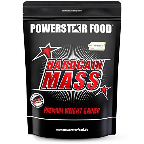 HARDGAIN MASS | 1600g | PREMIUM WEIGHT GAINER | Ohne Zuckerzusatz | Höchster Proteingehalt 27% | Mit Kreatin (Creapure) | Masse, Kraft & schneller Muskelaufbau | MADE IN GERMANY | Strawberry